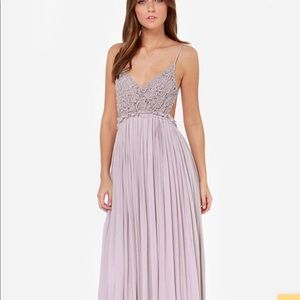Lulus Crocheted Lavender Maxi Dress
